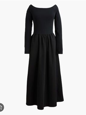J Crew Black Long Sleeve Midi Dress